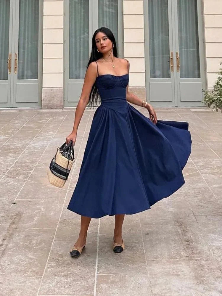 Annika Sleeveless Strap Midi Dress