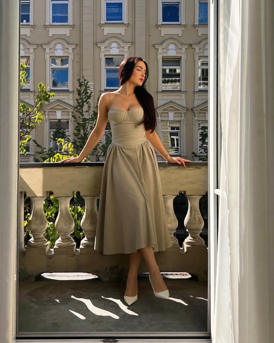 Annika Sleeveless Strap Midi Dress