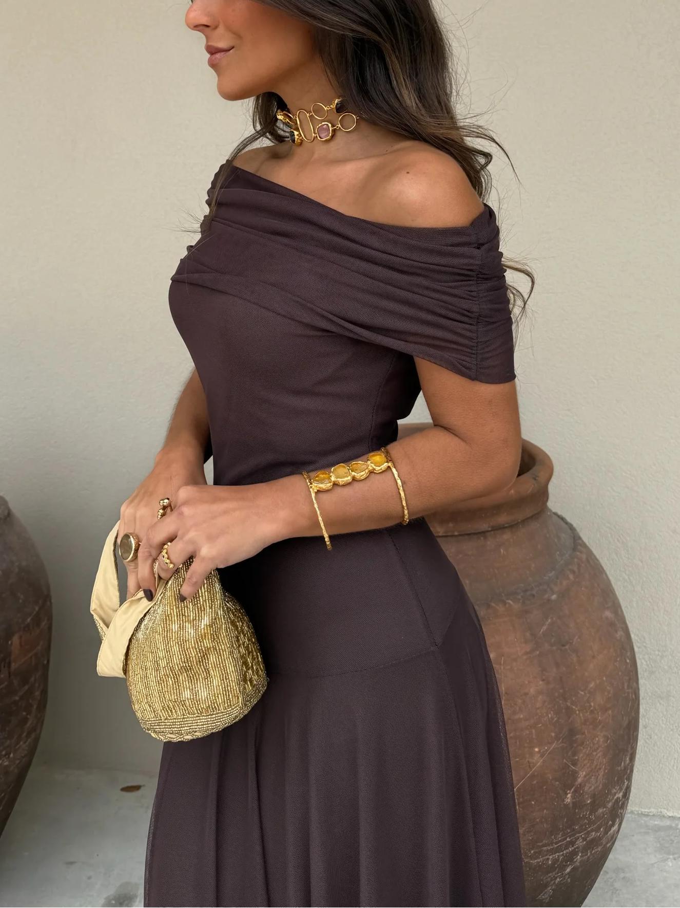 Anya Off Shoulder Maxi Dress