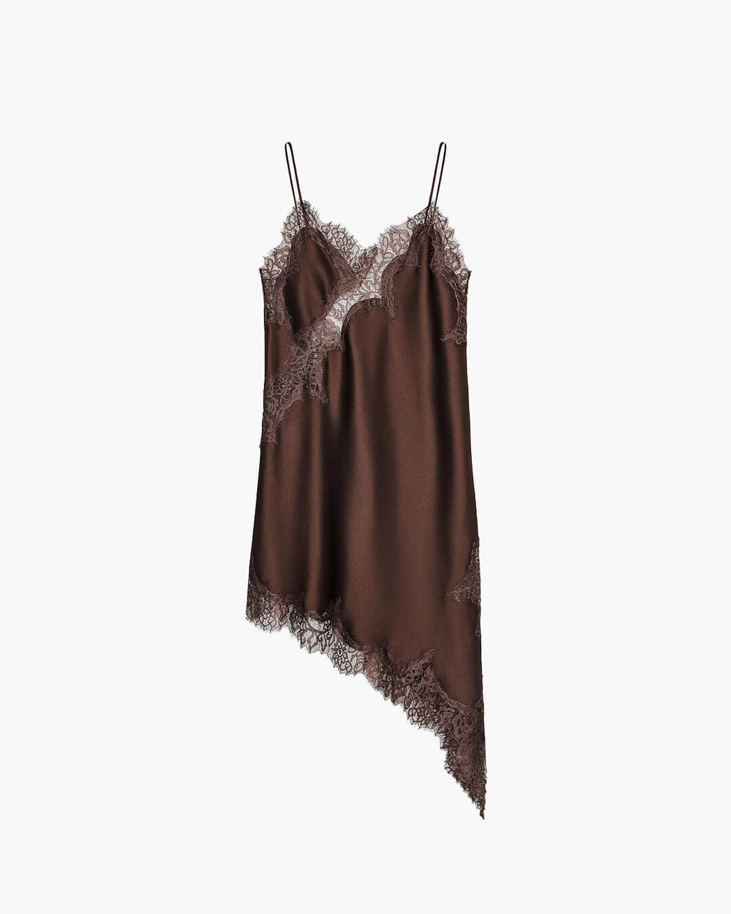 Arah Asymmetric Satin Lace Midi Dress