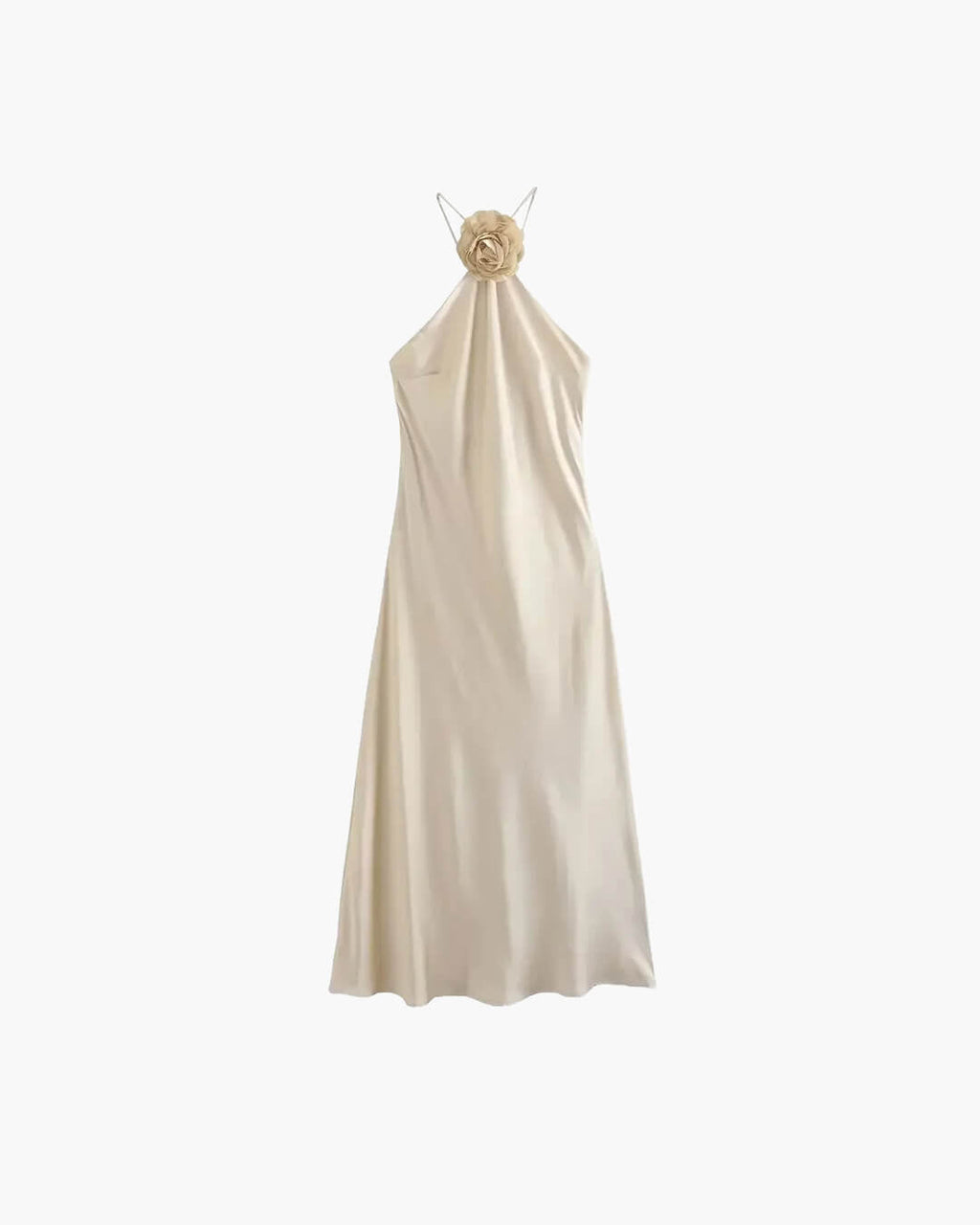 Harper Satin Halter Maxi Dress