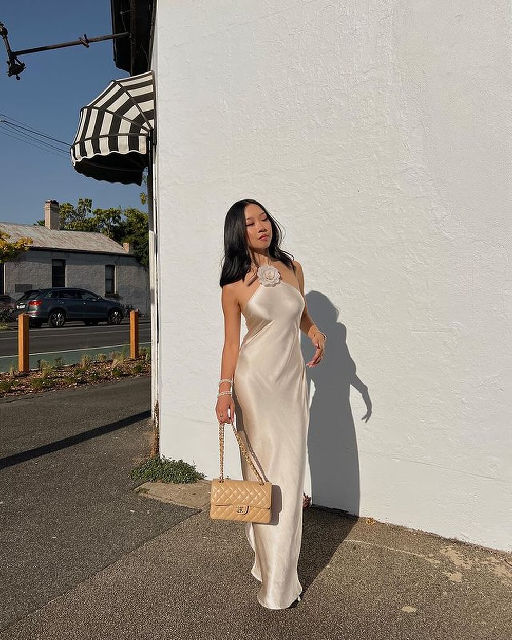 Harper Satin Halter Maxi Dress