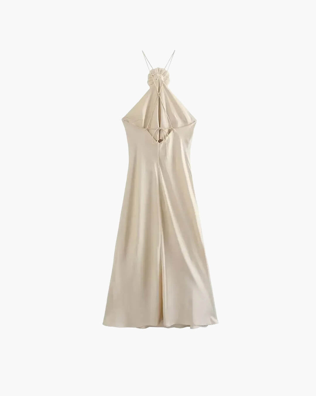 Harper Satin Halter Maxi Dress