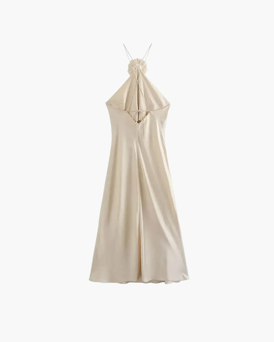 Harper Satin Halter Maxi Dress