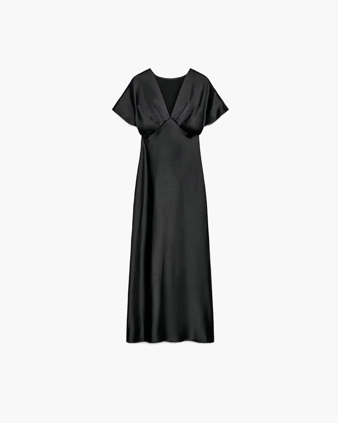 Janna V Neck Satin Midi Dress