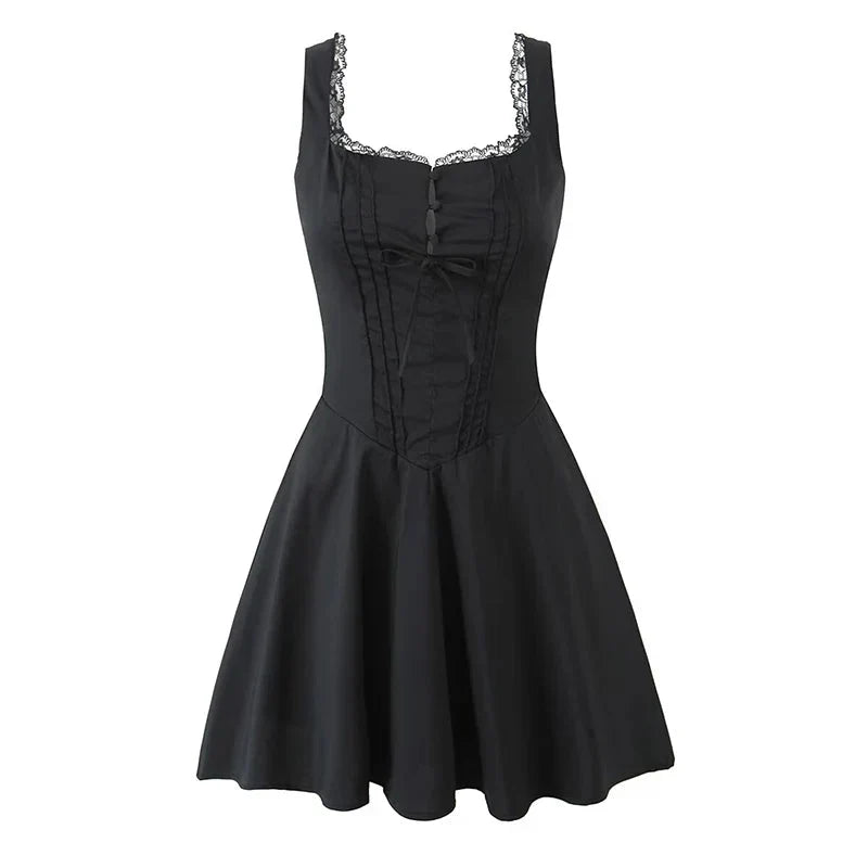 Jolie Flowy Lace Up Mini Dress