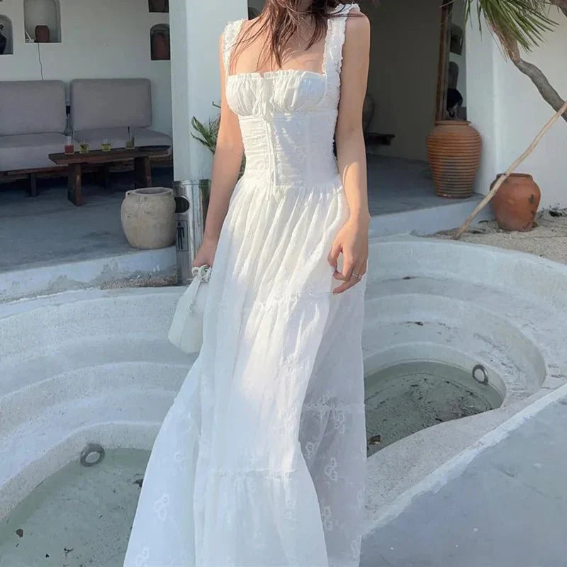Karla Ruffle Trim Tiered Maxi Dress