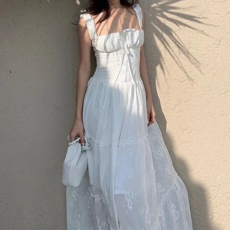 Karla Ruffle Trim Tiered Maxi Dress