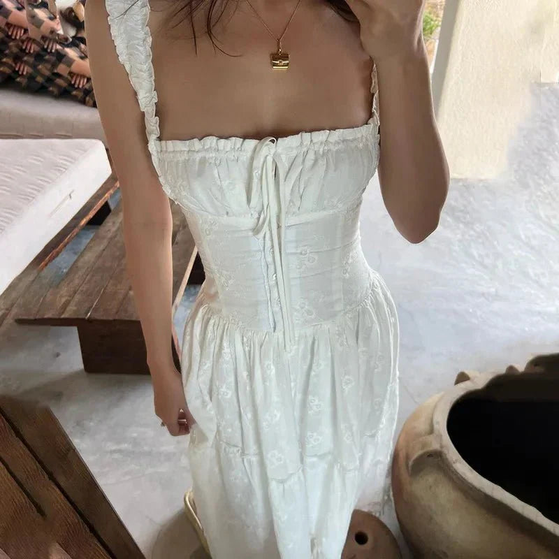 Karla Ruffle Trim Tiered Maxi Dress
