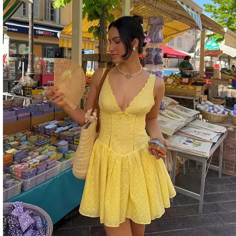 Kirsten Deep Neck Mini Dress