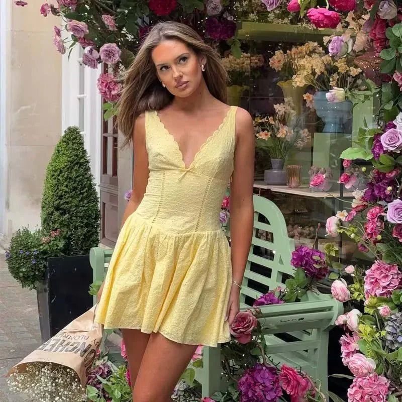 Kirsten Deep Neck Mini Dress