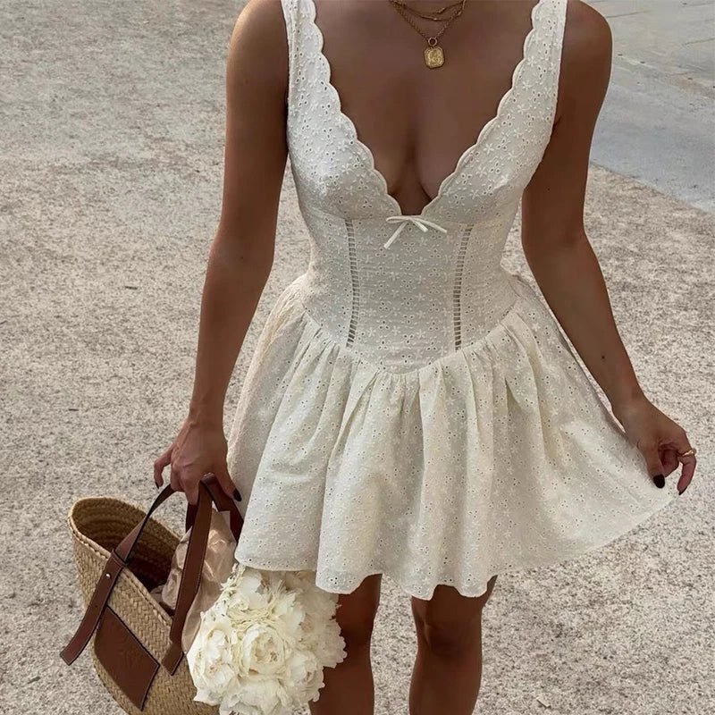 Kirsten Deep Neck Mini Dress