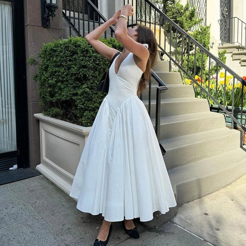 Kristy Deep Neck Maxi Dress