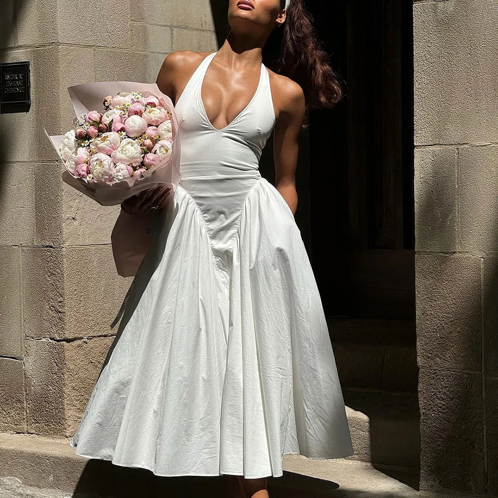 Kristy Deep Neck Maxi Dress