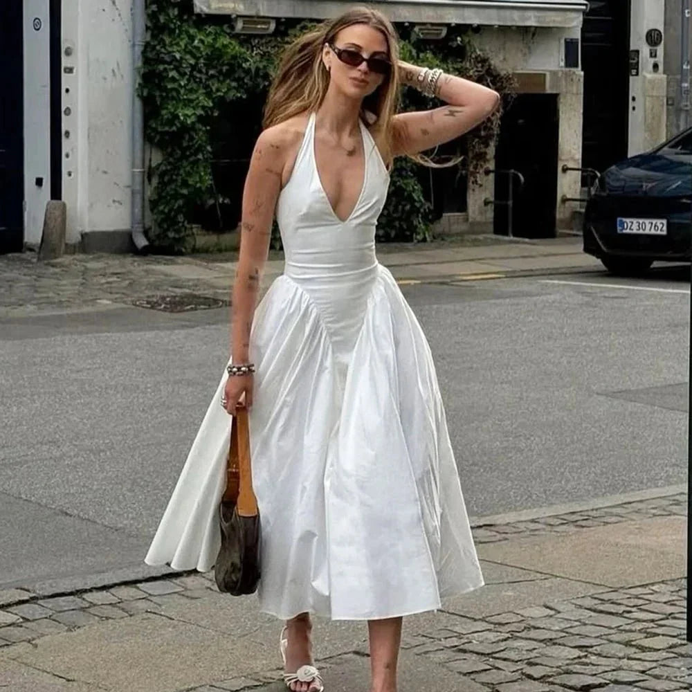 Kristy Deep Neck Maxi Dress
