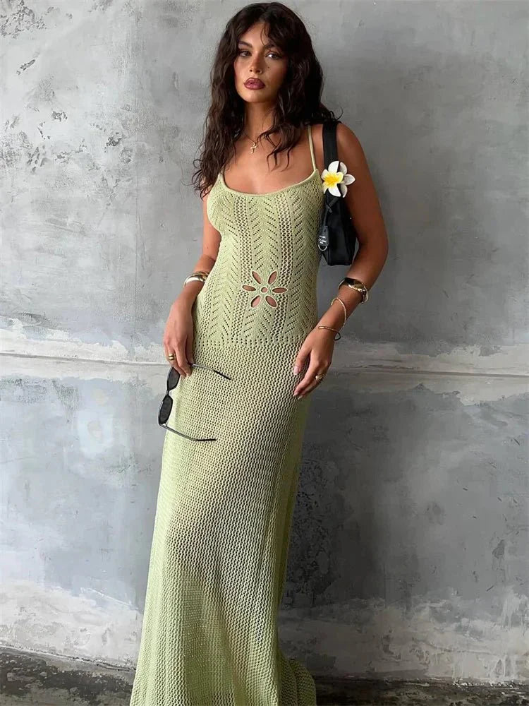 Lilith Hollow Knit Maxi Dress