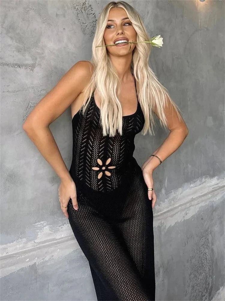 Lilith Hollow Knit Maxi Dress