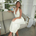 Lisa Backless Halter Maxi Dress
