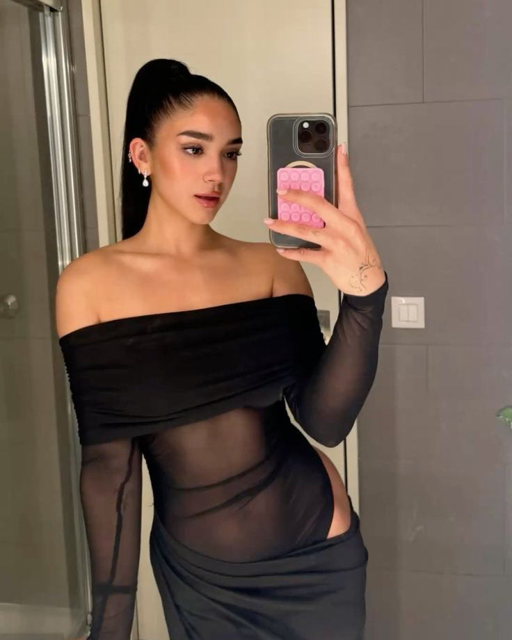 Lizy Long Sleeve Mesh Maxi Dress
