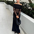 Lizy Long Sleeve Mesh Maxi Dress