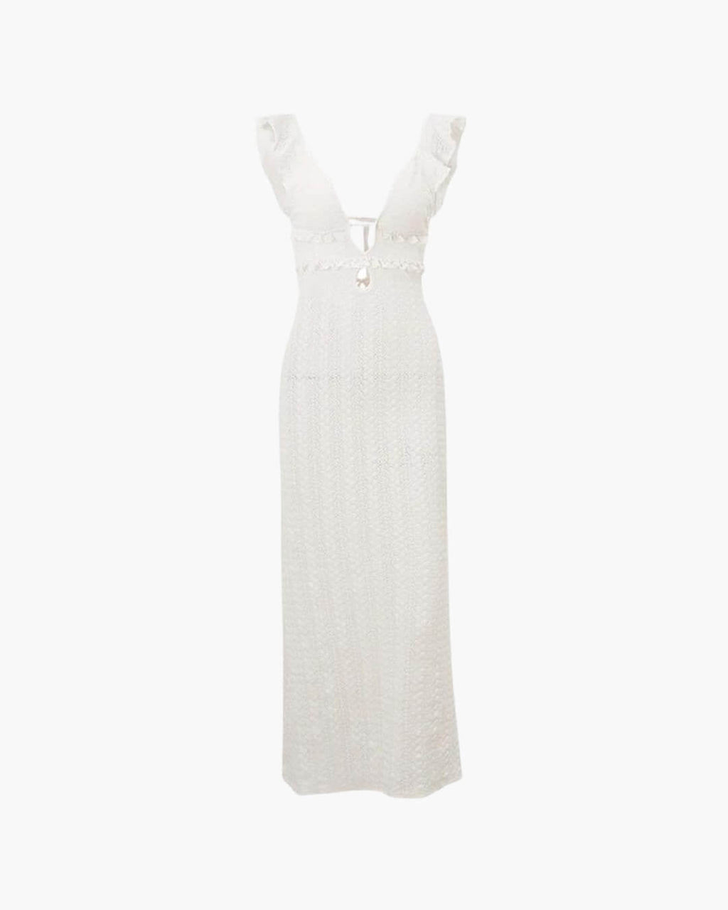 Vanessa Plunged Neck Lace Maxi Dress