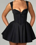 Rosa Lace-Up Back Mini Dress